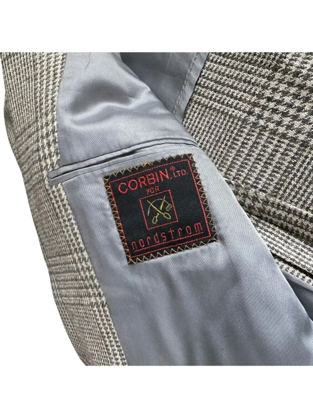 Vintage Corbin LTD Nordstrom Glen Plaid Blazer Wool Sport Coat Mens 40R 90s